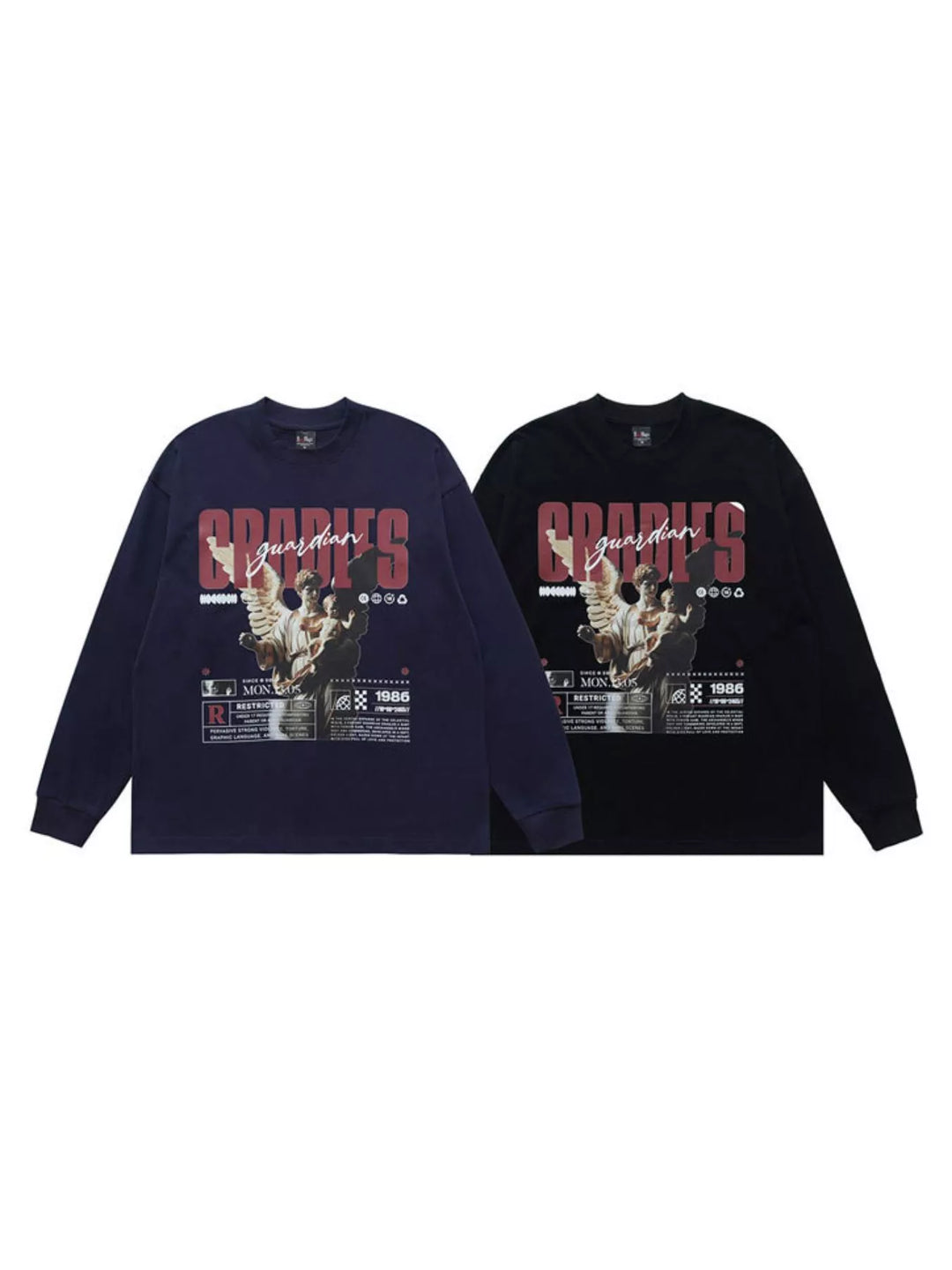 Men's Guardian Angel Graphic Long Sleeve T-Shirt