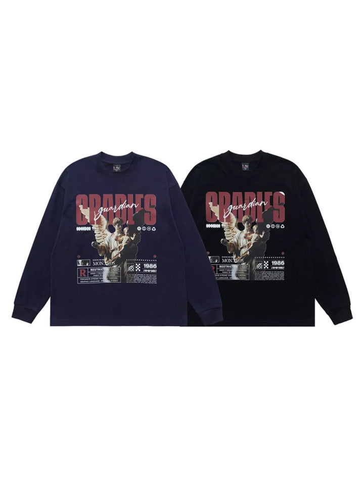 Men's Guardian Angel Graphic Long Sleeve T-Shirt