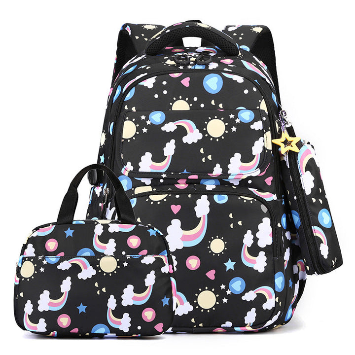 Back-protecting Large-capacity Three-piece Student School Bag Set