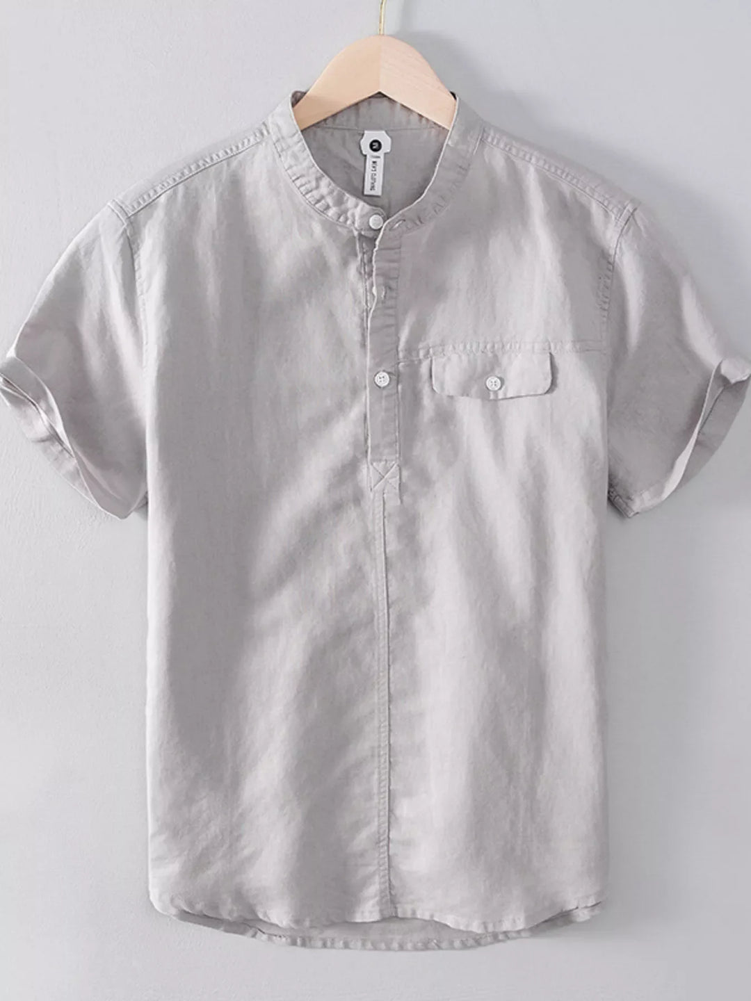 Men's Plus Size Button Detail Short Sleeve Shirt