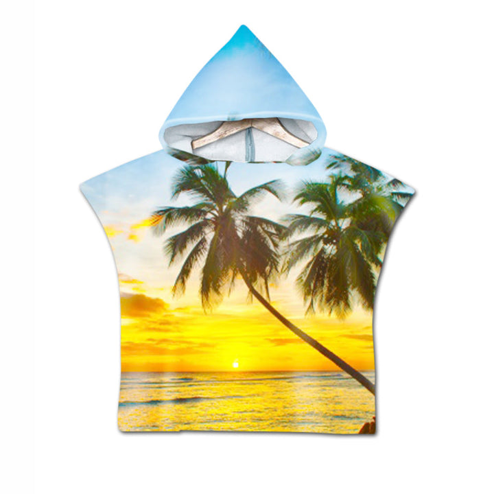 Embroidery 2-Day Delivery Embroidery Animal Digital Print Beach Towel Kids Children Hooded Bath Towel Microfiber