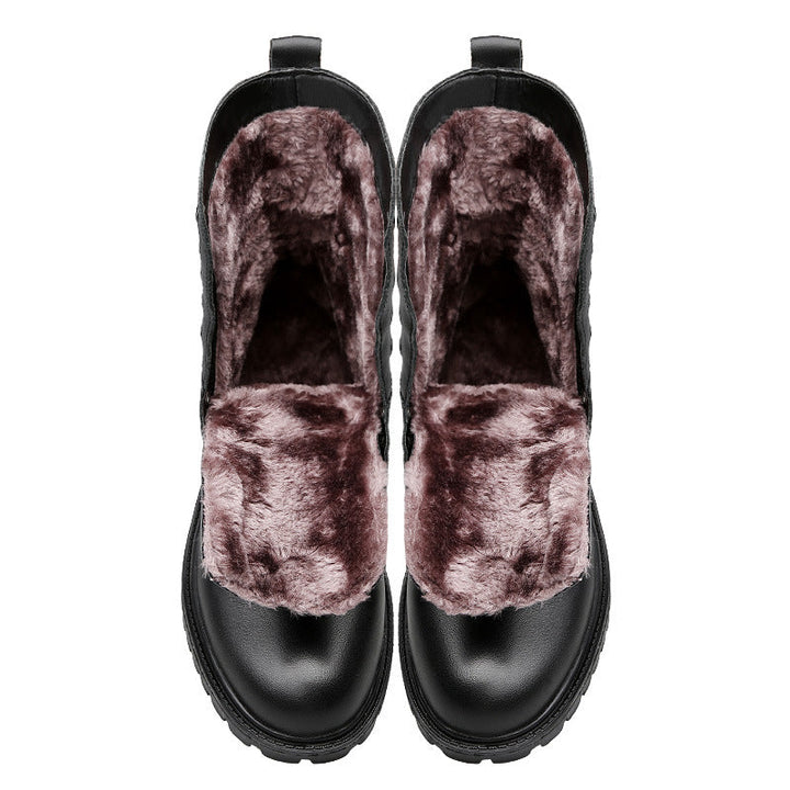 Men's Leather Winter Fleece-Lined British-Style Boots