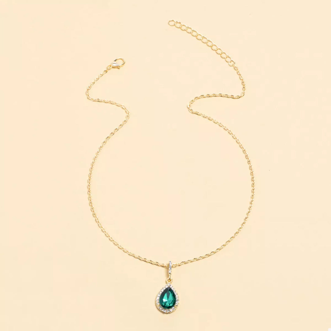 18K Gold-Plated Teardrop Pendant Necklace