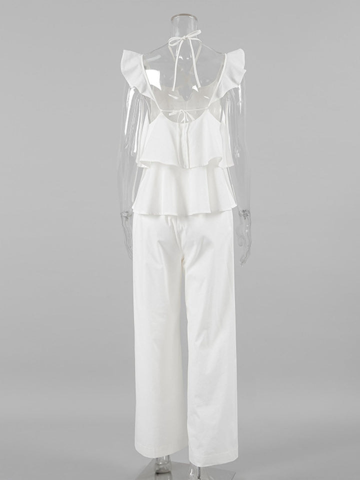 Layered Ruffled Cami and Pants Set
