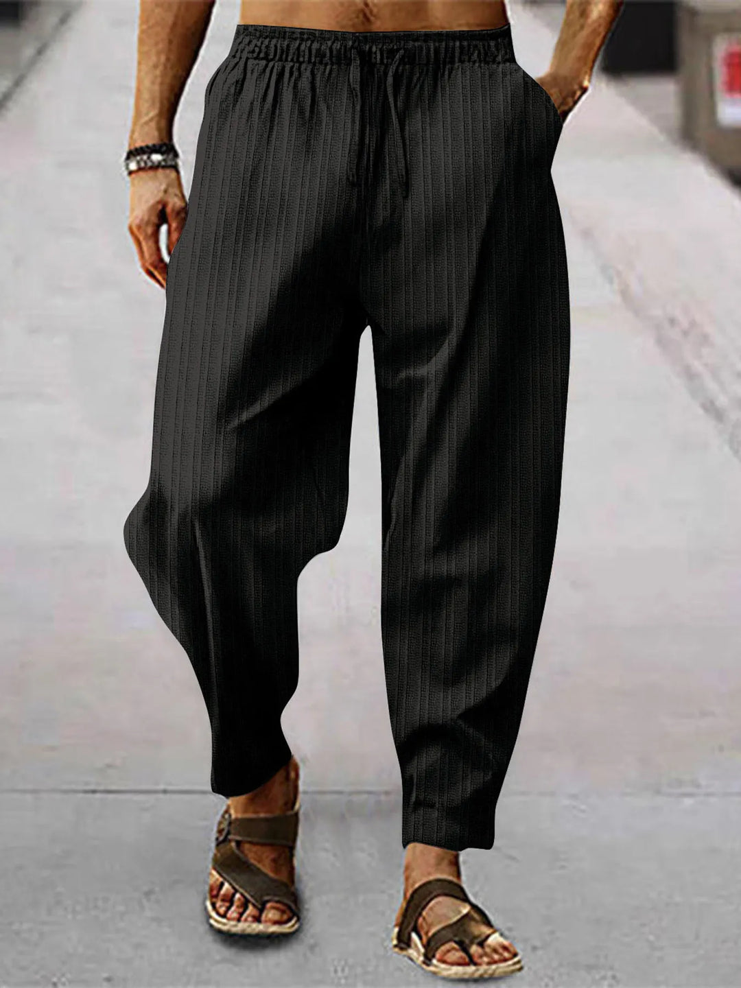 Men's Full Size Relaxed Fit Drawstring Pants Plus Size