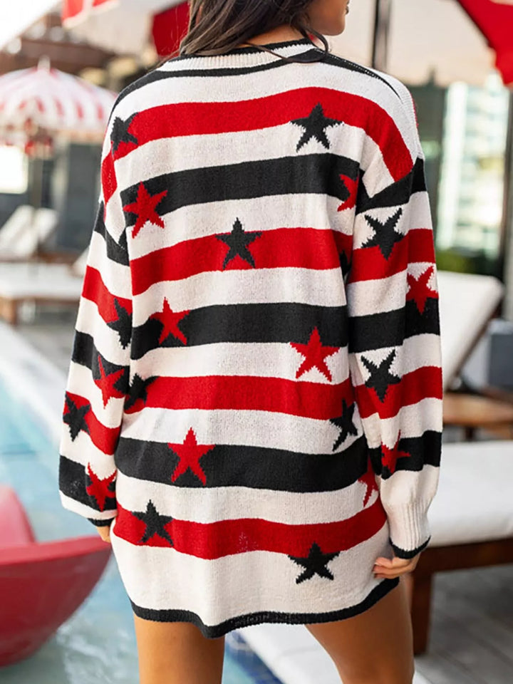 Stars and Stripes Long Sleeve Sweater
