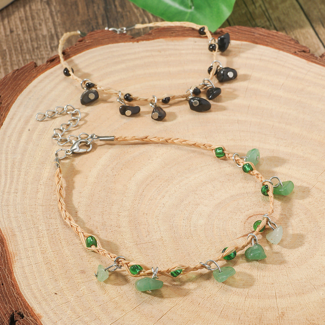 Bohemian Multicolor Pebble Anklet For Women