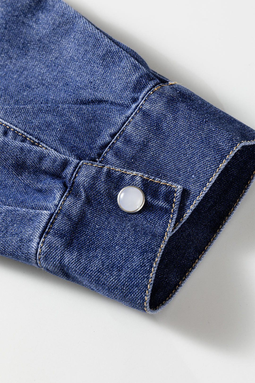 Denim Shirt Collar Long Sleeve Flared Mini Dress
