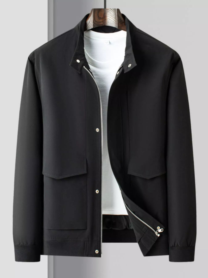 Men's Plus Size Zip Up Long Sleeve Jacket