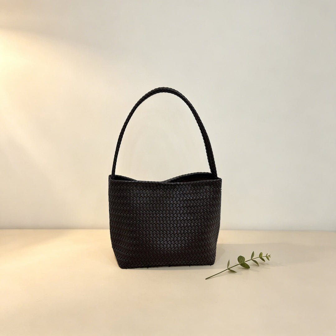 Vintage Woven-pattern Bucket Bag For Women With A Luxurious Feel