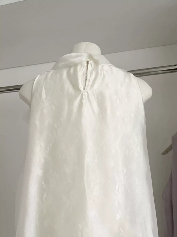 Bow Chiffon Sleeveless Top