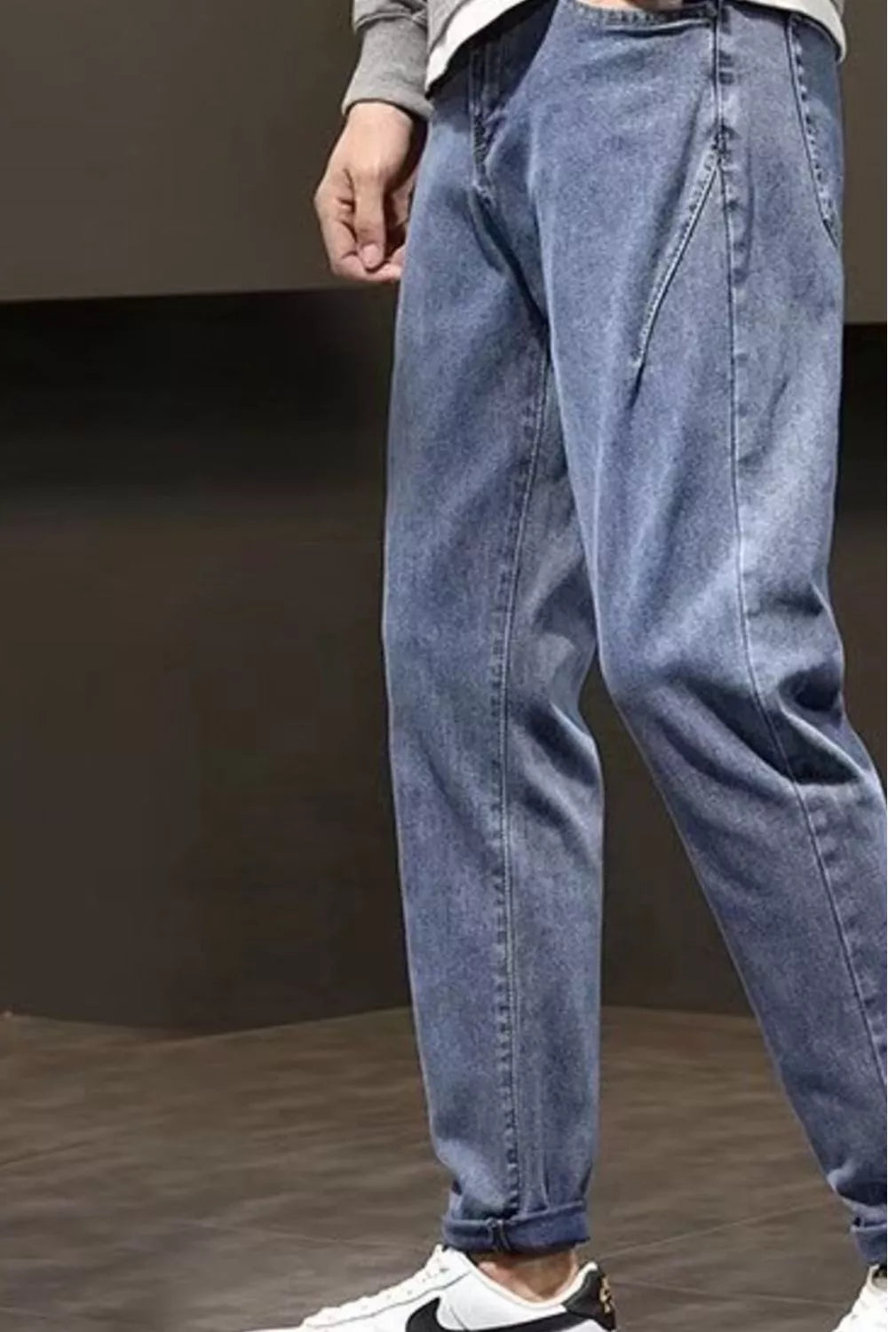 Men's Plus Size Wash Straight Leg Jeans