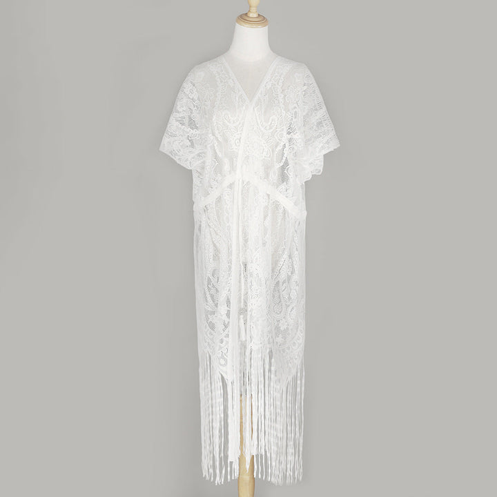 Self-tie Lace Cashew Sunscreen Shawl For Women