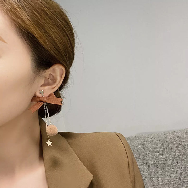 Reindeer Bowknot Drop Earrings