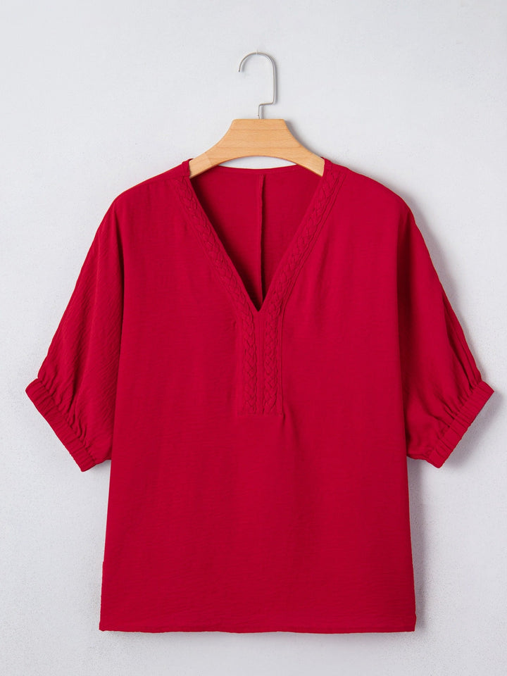 Braided Detail Half Sleeve Blouse