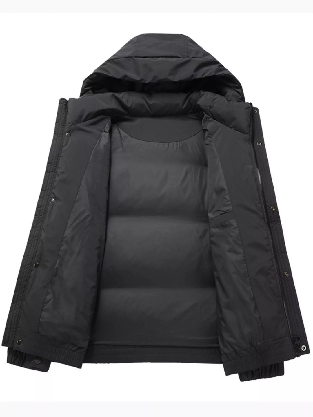 Men's Plus Size Diamond Quilted Hooded Puffer Jacket