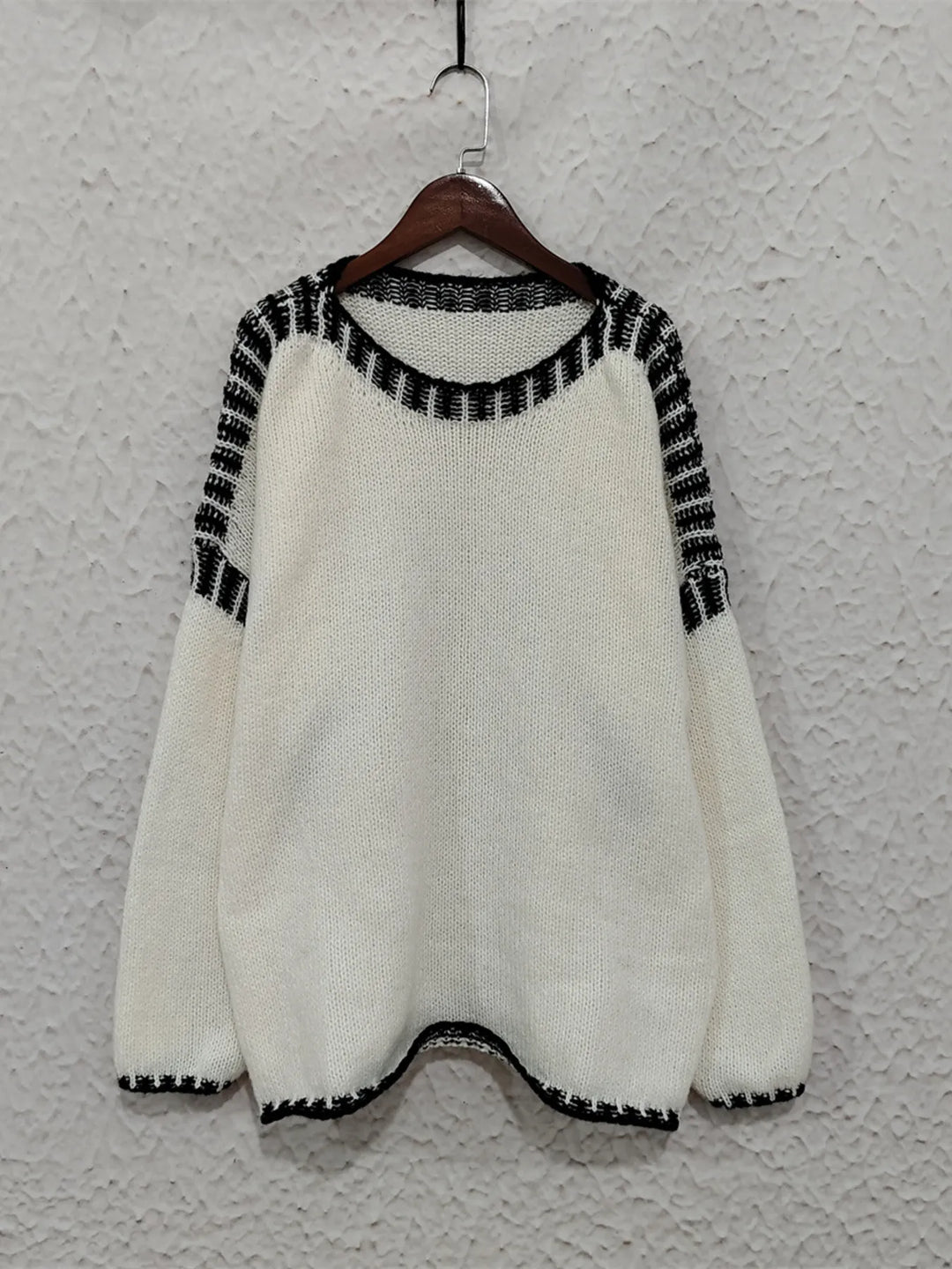 Contrast Trim Oversized Sweater