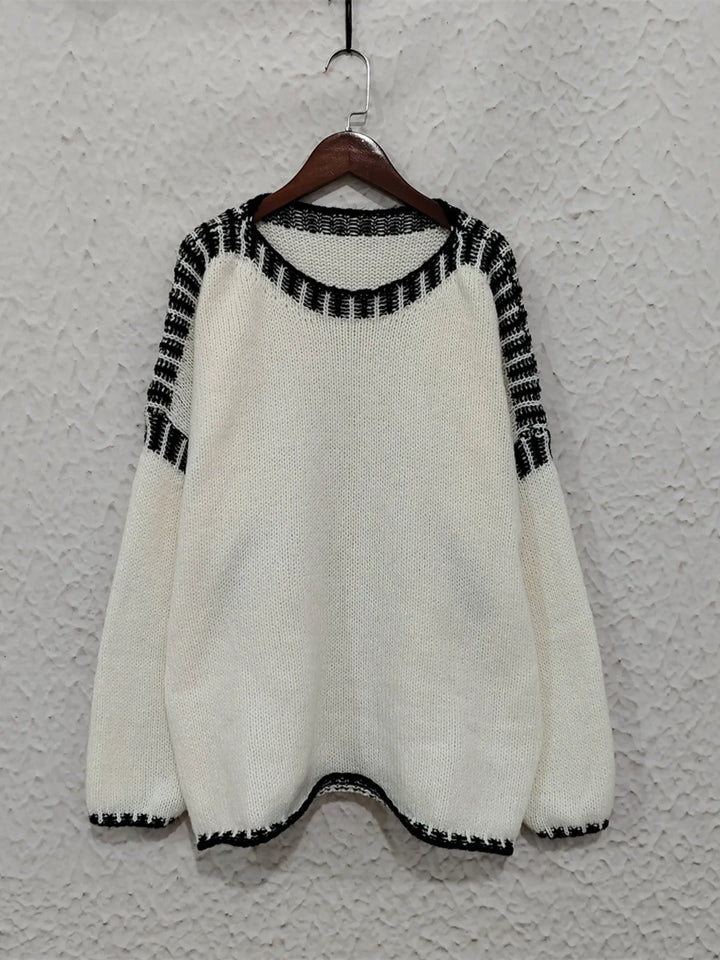 Contrast Trim Oversized Sweater
