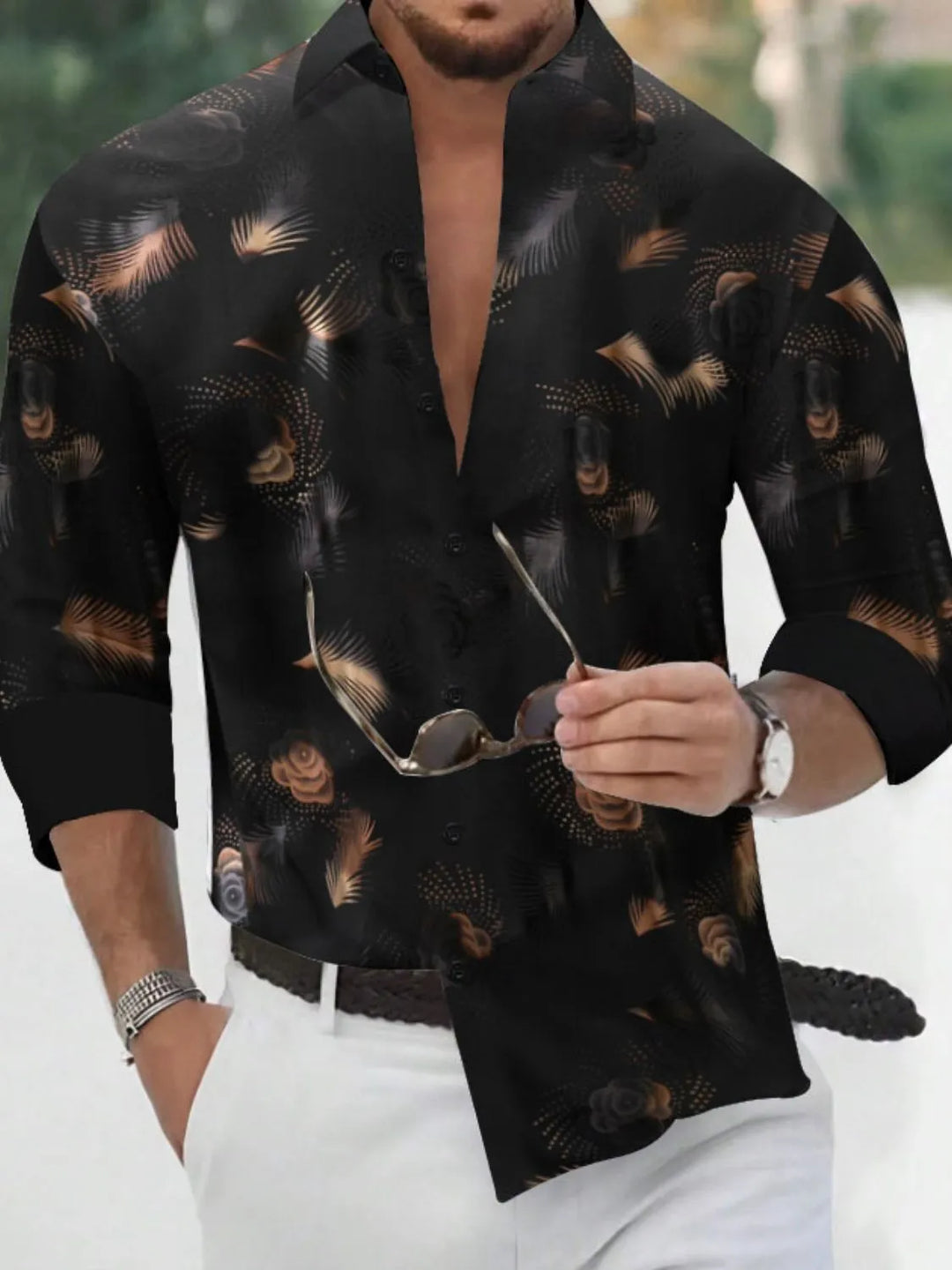 Men's Full Size Button Up Long Sleeve Shirt Plus Size