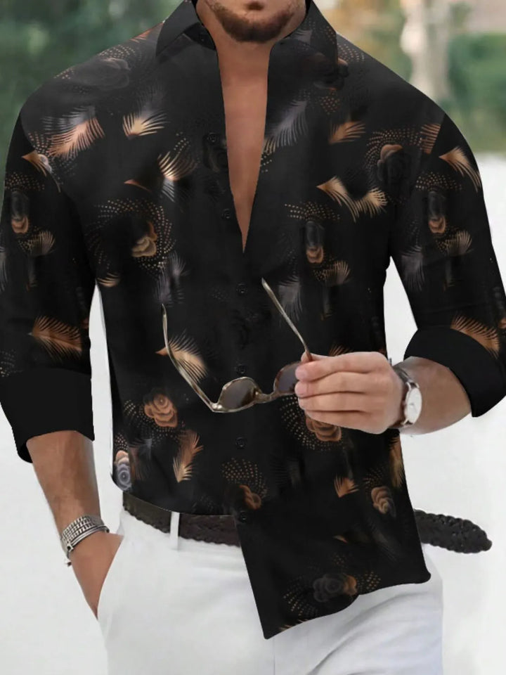 Men's Full Size Button Up Long Sleeve Shirt Plus Size