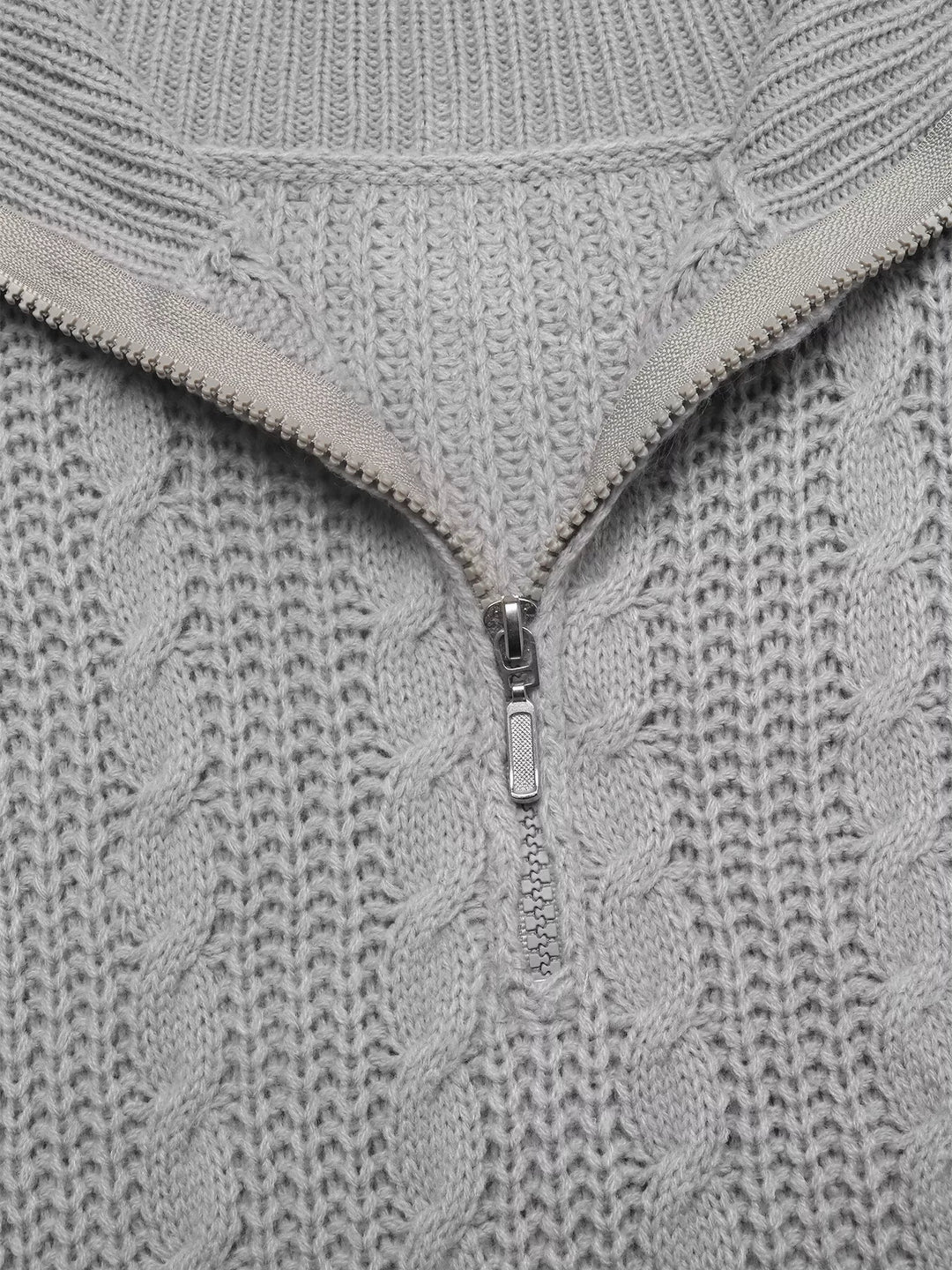 Cable Knit Half Zip Sweater