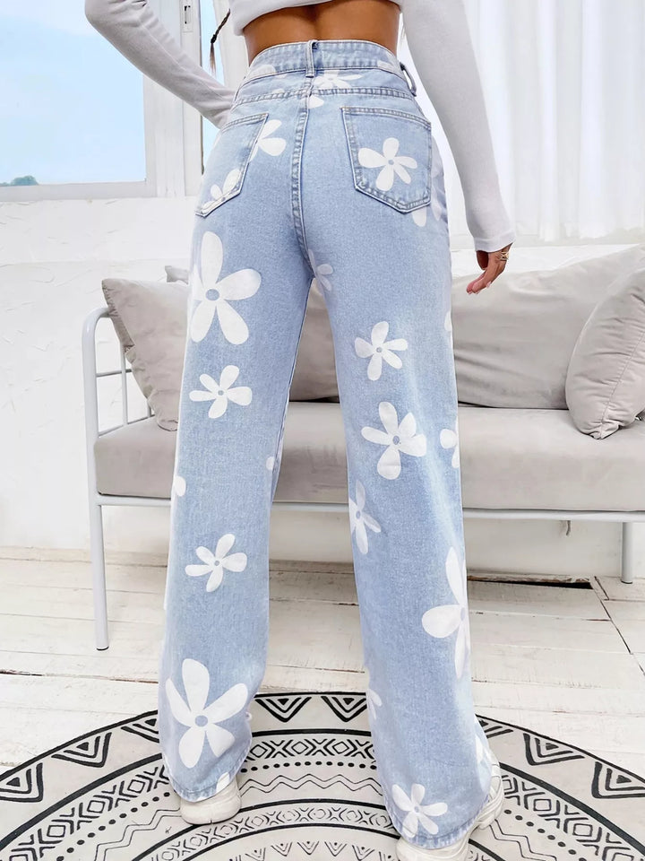 Floral Wide Leg Jeans