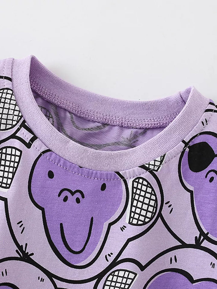 Children's Monkey Print Tee and Shorts Set