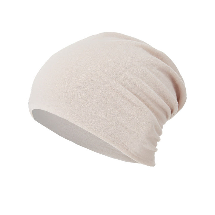 All-season, Versatile Solid-color Slouchy Beanie With A Knitted Wrap-around Design