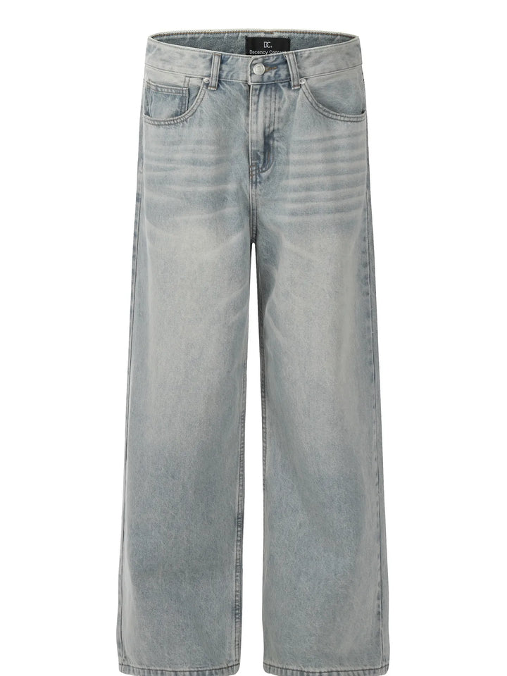 Men's Wash Wide Leg Relaxed Fit Jeans