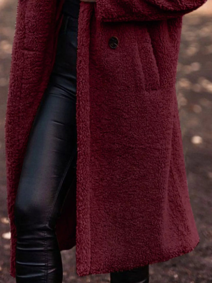 Teddy Bear Hooded Longline Outerwear