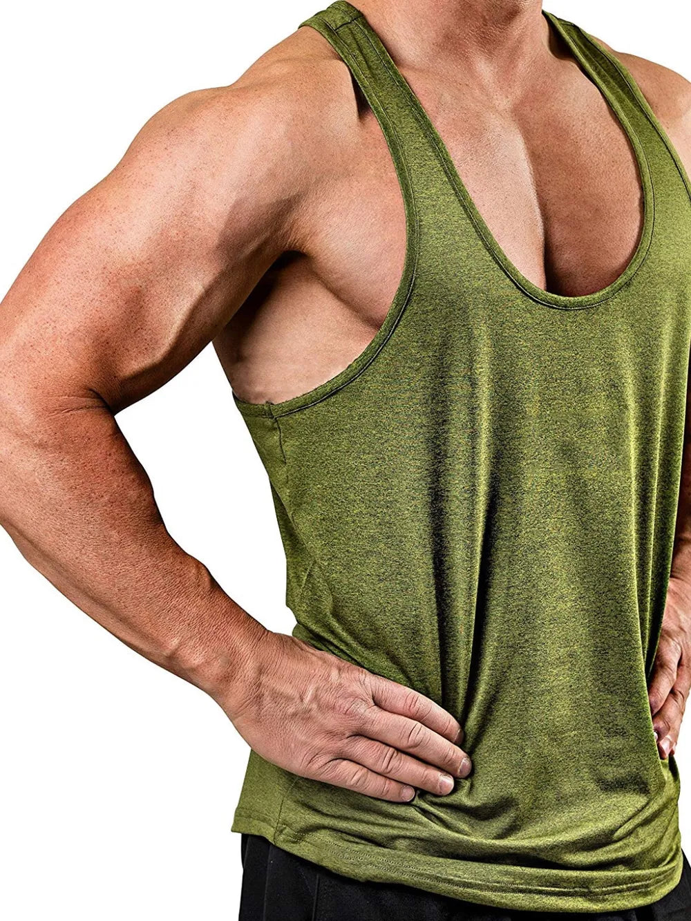 Men's Plus Size Round Neck Racerback Tank