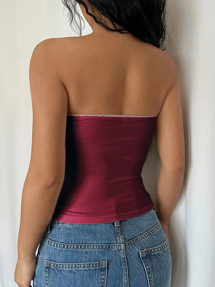Lace Trim Tube Top