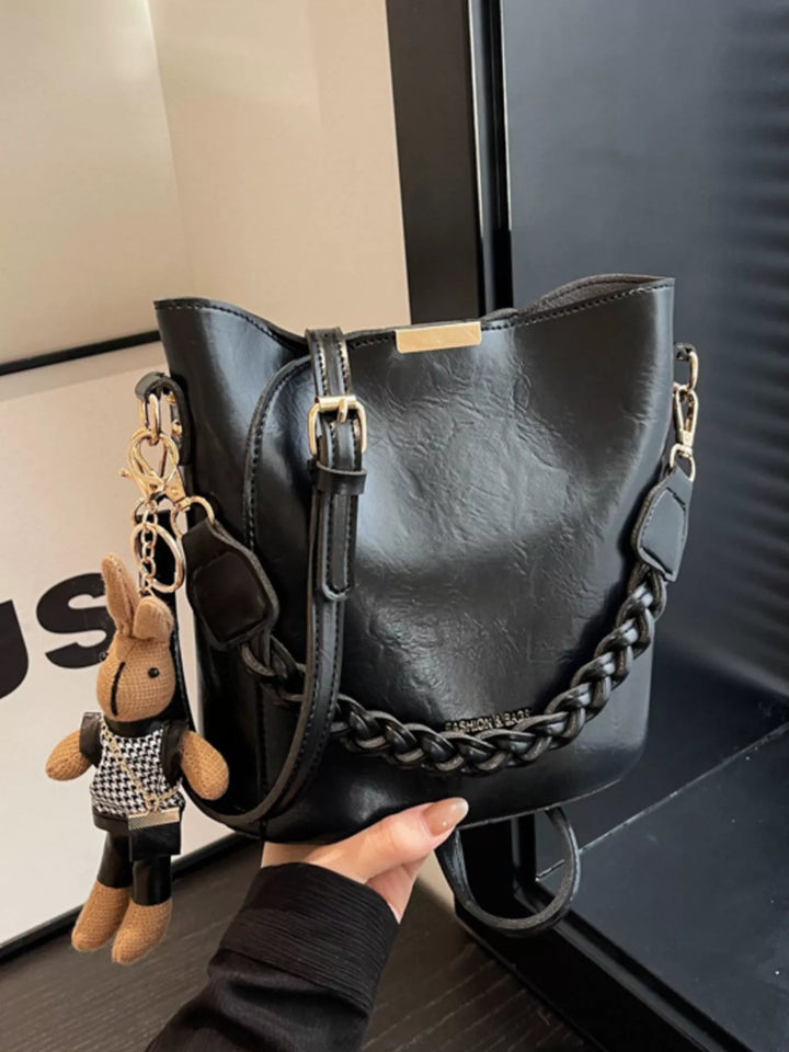 Bucket Style Crossbody Bag with Braided Detail