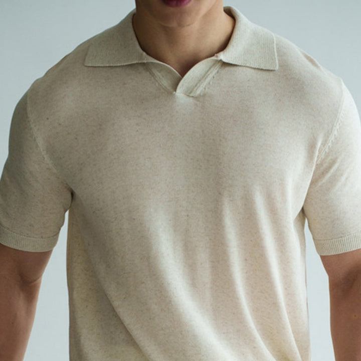 Mens Italian-style Linen-Viscose Blended Knit Sweater