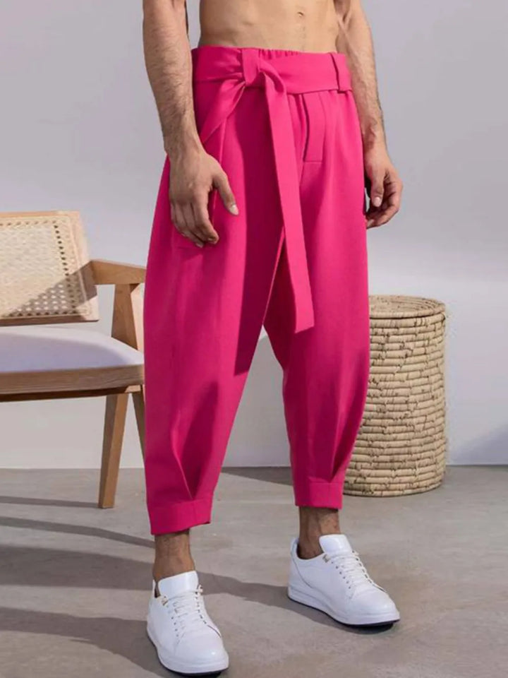 Men's Full Size Mid Rise Cropped Pants Plus Size