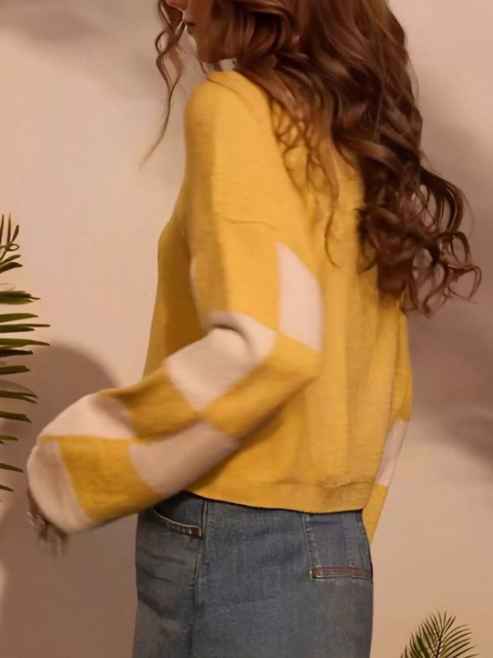 Color Block Long Sleeve Sweater