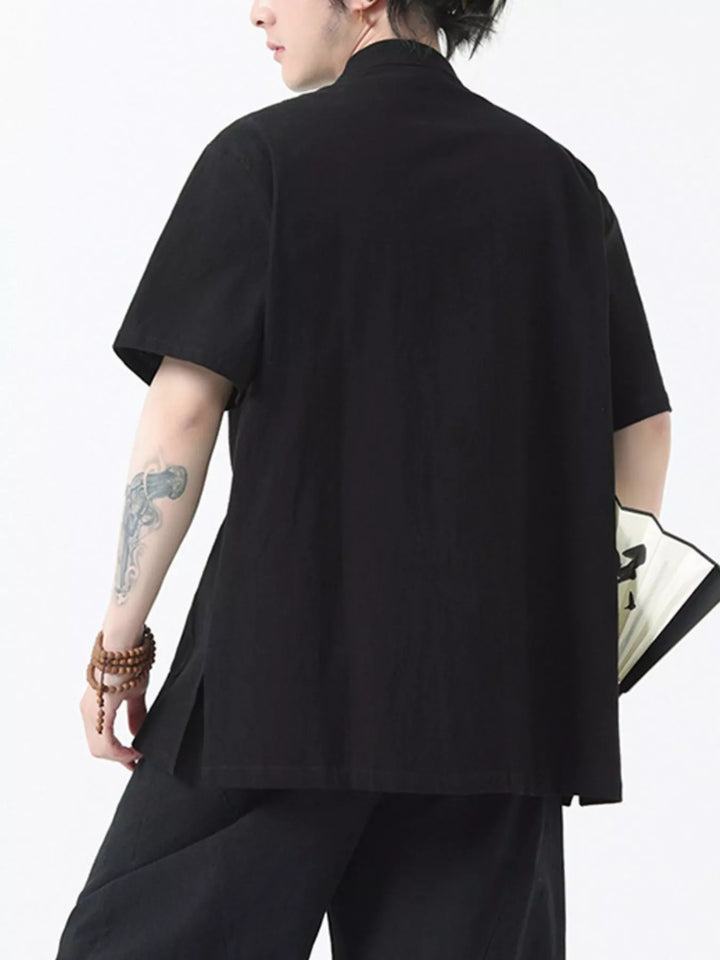 Men's Plus Size Chinese Style Short-Sleeve Shirt