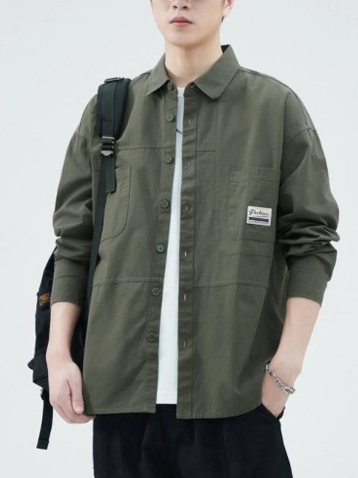 Men's Plus Size Button Up Long Sleeve Shirt