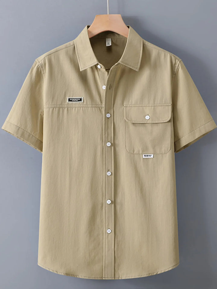 Men's Plus Size Button Up Short Sleeve Shirt