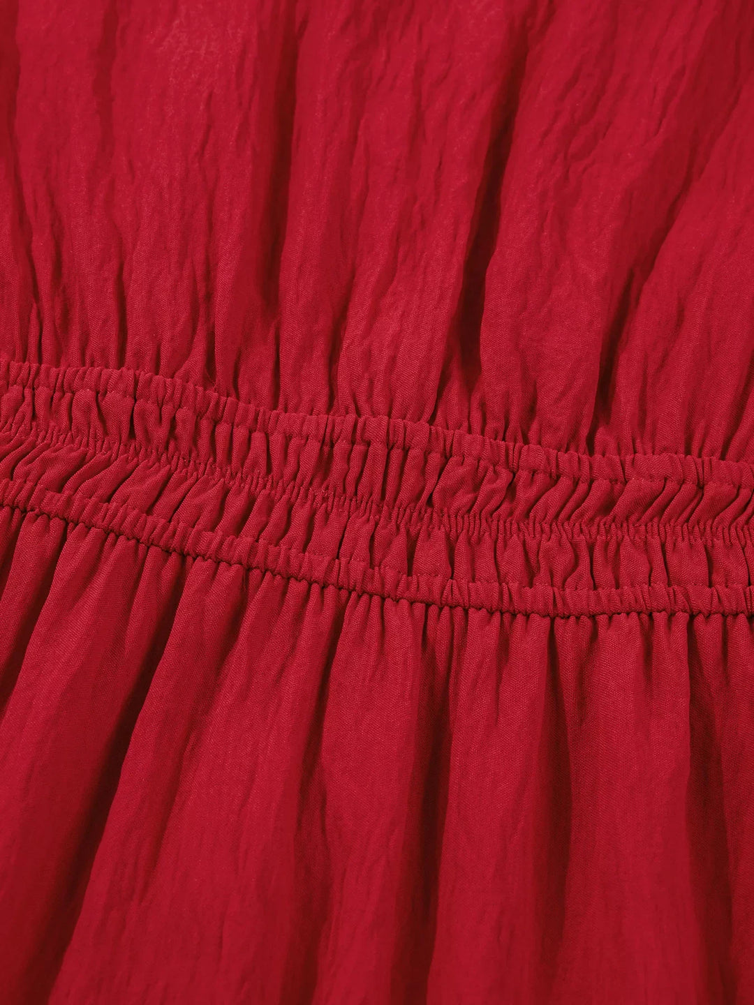 Contrast Embroidered Detail Cinched Waist Tiered Long Sleeve Maxi Dress