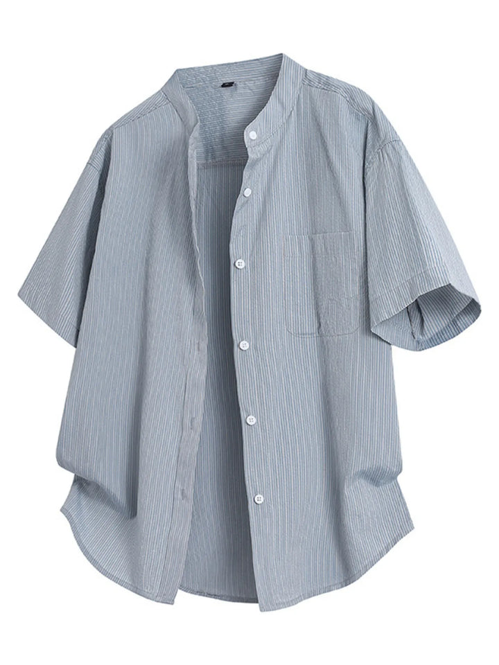 Men's Plus Size Casual Striped Button Up Shirt