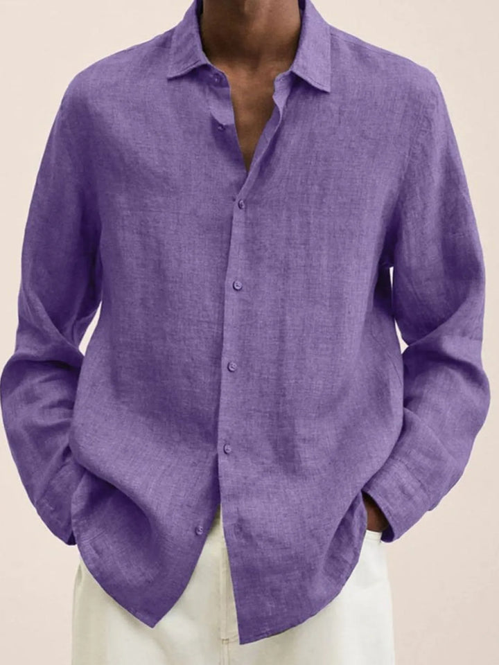 Men's Full Size Button-Down Long Sleeve Shirt Plus Size