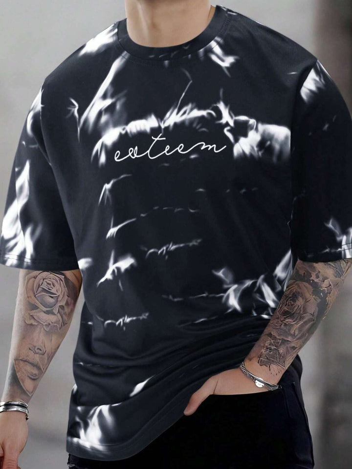 Men's Full Size Tie-Dye Round Neck T-Shirt Plus Size