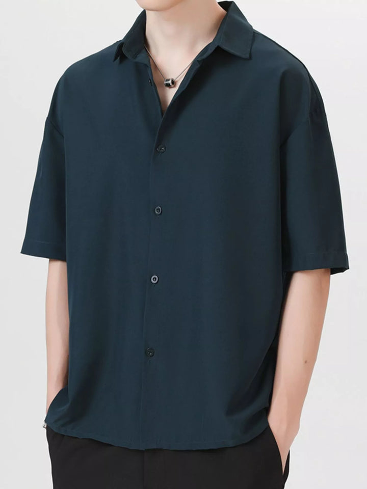 Men's Full Size Casual Short Sleeve Button-Down Shirt Plus Size