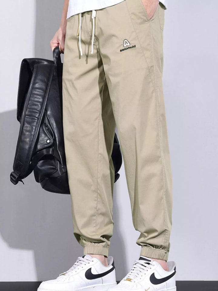 Men's Plus Size Casual Drawstring Ankle-Cuffed Pants