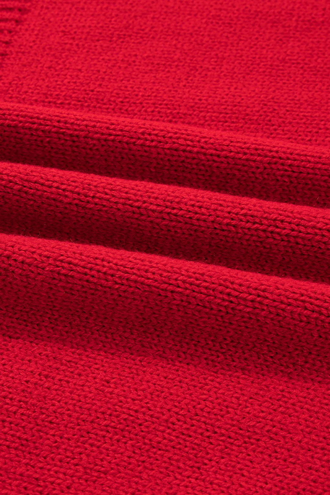 Fiery Red Festive Bow Backless Bubble Sleeve Sweater