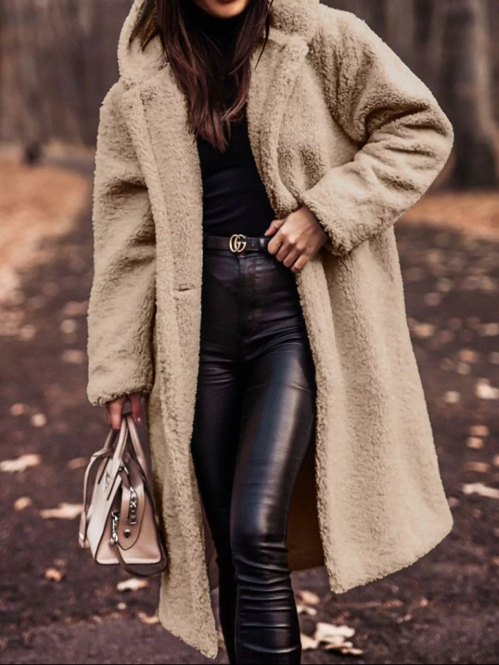 Teddy Bear Hooded Longline Outerwear
