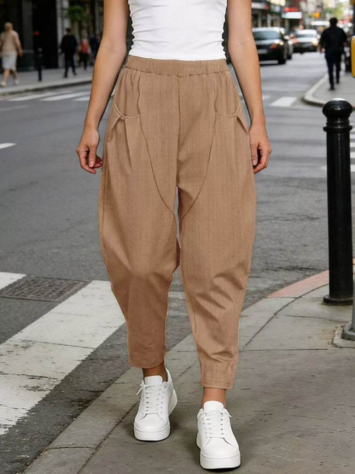 Plus Size Casual Elastic Waist Harem Pants