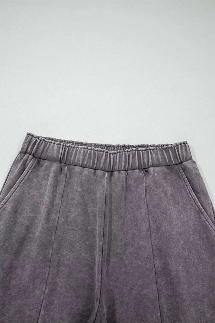Mineral Wash Leopard Patchwork Loose Pants
