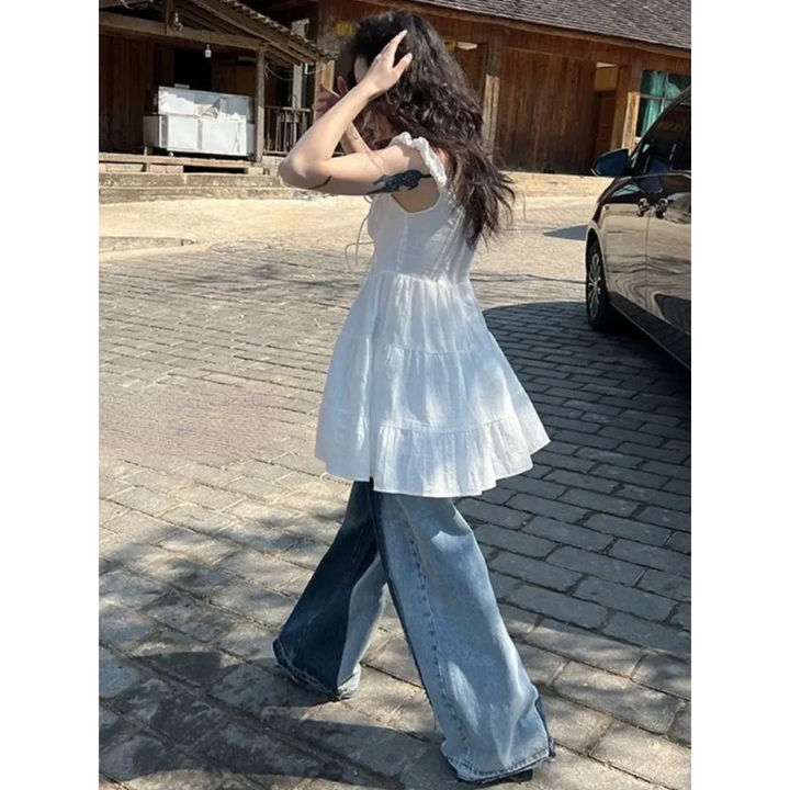 Fairy Kei Ruffle Tie Dress